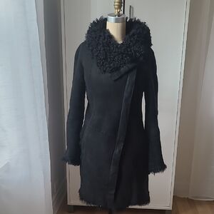 DKNY Black Shearling Coat/Jacket